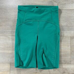 Lululemon Size 2 SenseKnit Running High-Rise Bike Short 8" Thermal Green LW7CMTS